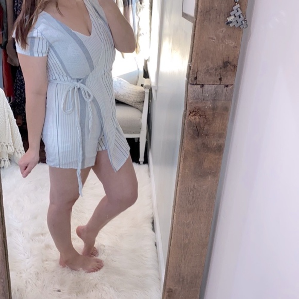 Blue Rain striped romper size small
